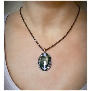 Antique Enamel & Crystal Pendant